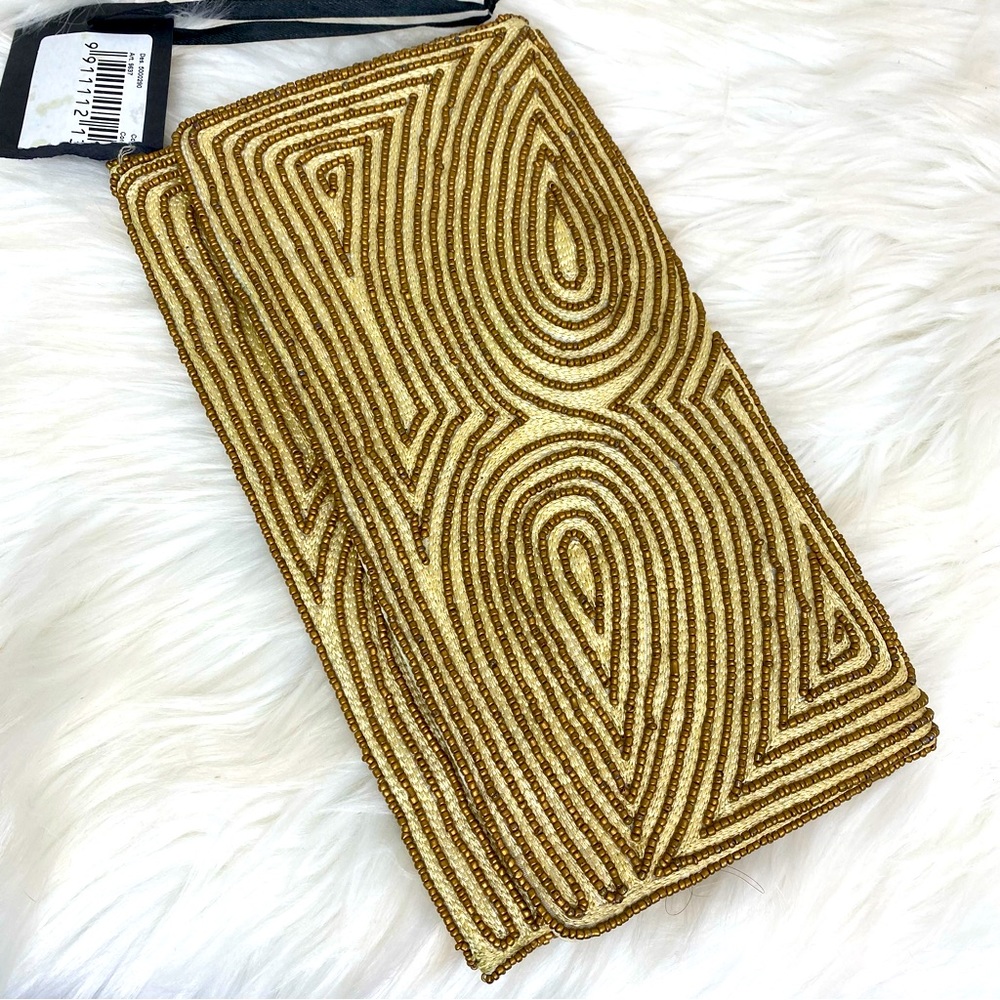 RARE Saldarini 1882 Gold Glass Beaded Clutch